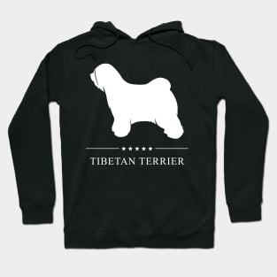 Tibetan Terrier Dog White Silhouette Hoodie
